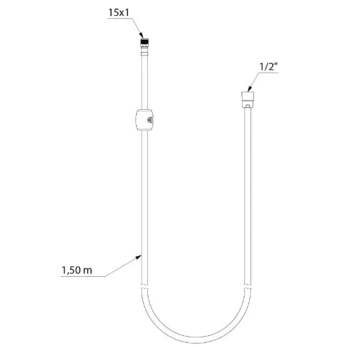 DELABIE Flexible nylon noir L.1,50 m pour douchette d'évier