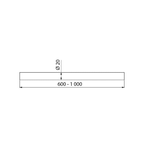 BARRE DE DOUCHE DELABIE 60 - CM 20MM rvs poli