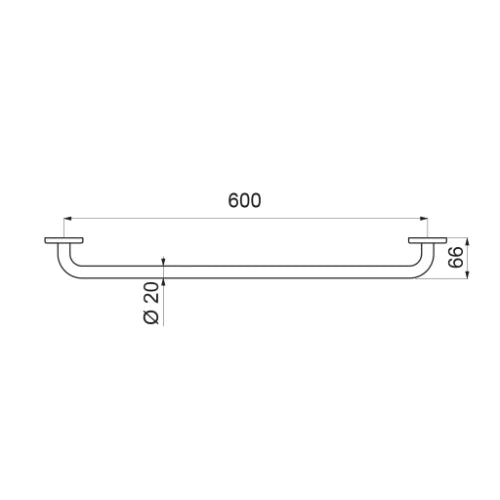 PORTE ESSUIE DELABIE 600MM - 20 blanc inox 304 . Inox 304 poli satiné