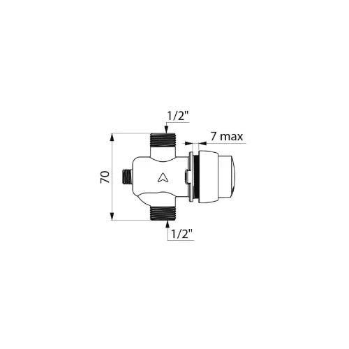 DELABIE TEMPOSOFT 2 douche M1/2" rob. pr panneau 7 mm tempo. ~30sec