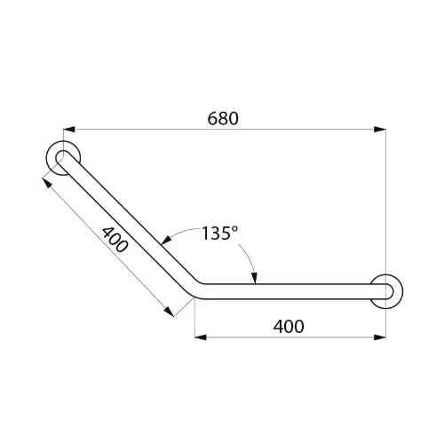 Delabie L-barre de maintien 32 x 400 x 400 mm - inox poli