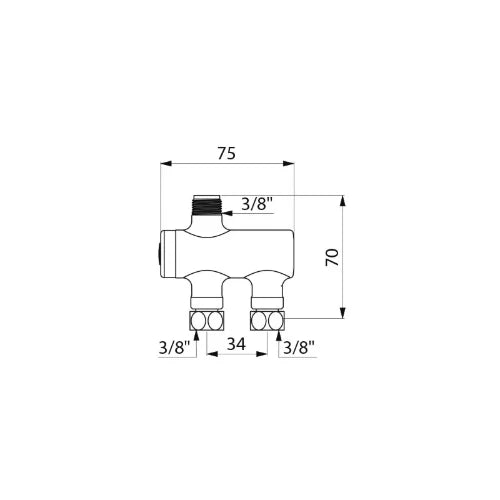 Delabie PREMIX thermostat 3/8 Nano corps chromé