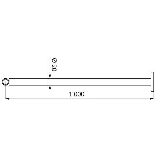POIGNEE D'APPUI PLAFOND 100 ! CM 20 inox réglable fixation invisible