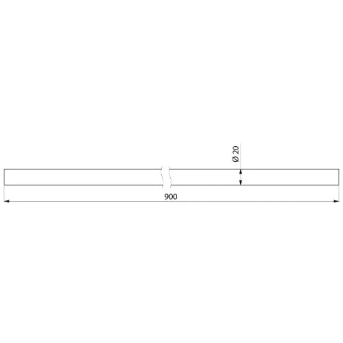 DELABIE Buis Ø20 L.900 RVS gepolijst 900mm rvs gepolijst