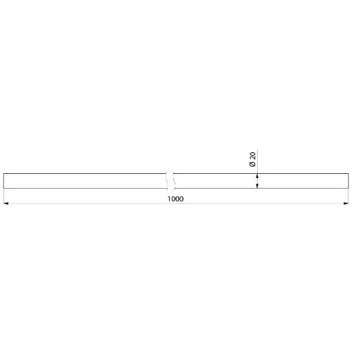 BARRE DE DOUCHE DELABIE 1000 MM - CM 20MM rvs poli inox Tube de connexion Rideau de douche, pour couper