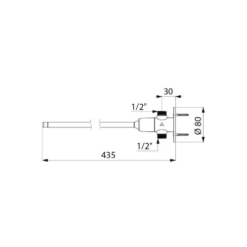 Delabie TEMPOGENOU robinet temporisé 1/2 avec commande au genou - pour raccordement en ligne