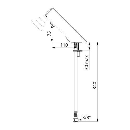 Delabie Tempomatic 1/2 robinet lavabo éléctronique avec détection des mains - pile 6V