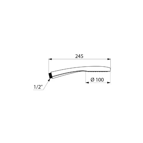 DOUCHETTE DELABIE 119MM chromé antislip monojet - anticalcaire