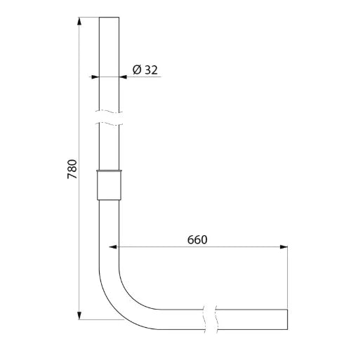DELABIE Tube de chasse PVC encastré / TC coudé Ø32