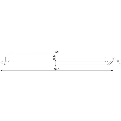 Delabie Barre d'appui Be-Line Ø35 L.900 aluminium anthracite