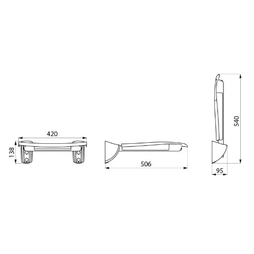Delabie siège de douche inclinable 506 x 420 x 620 mm - satiné rvs mat