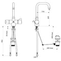 DELABIE Mit. lavabo SECURITHERM therm. à bec orientable H.205 L.150
