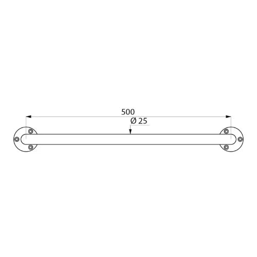 DELABIE Barre d'appui ECO Ø25 L.500 Inox poli brillant