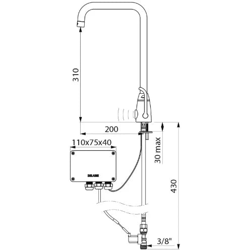 MELANGEUR ELECTRONIQUE DELABIE TEMPOMATIC chromé MIX PRO 230/12v avec boitier