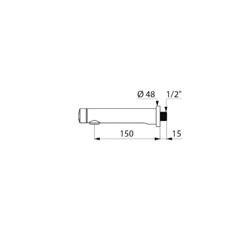 DELABIE TEMPOSOFT 2 lavabo M1/2" robinet mural tempo. ~7sec L.150