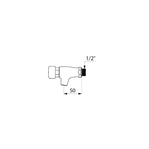 Delabie Tempostop robinet lavabo 1/2 M montage mural,temporisé,bec fixe,avec mousseur