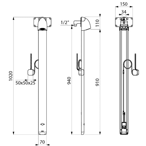 DELABIE SPORTING pann. dche therm. alu alim cachée M1/2'', 230/6V