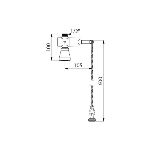 ROBINET TUB DE DOUCHE DELABIE TEMPOSTOP 1/2 M .