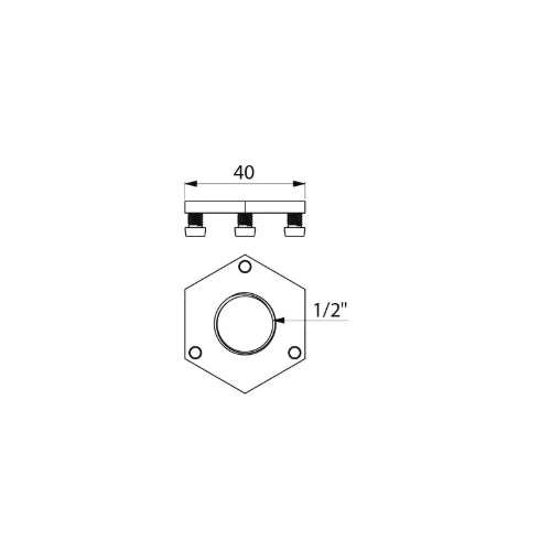 DELABIE Contre écrou à 3 vis et rondelle F1/2" H.4