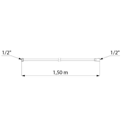 FLEXIBLE DE DOUCHE DELABIE 150 CM - 1/2 F X 1/2 F laiton