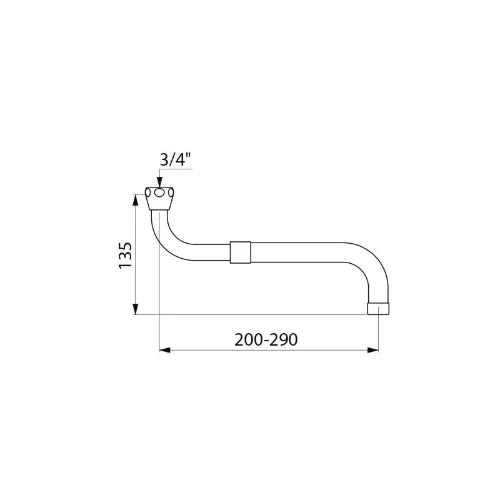 DELABIE Bec télescopique F3/4" L.200-290