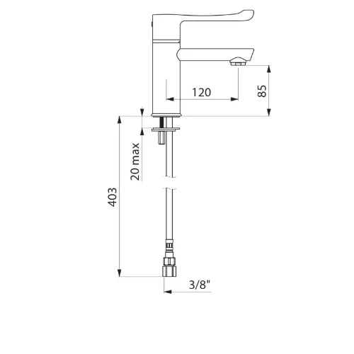 MELANGEUR DE LAVABO THERMOSTATIQUE DELABIE SECURITHERM 120 - 85 ! sans tirette ni vidage