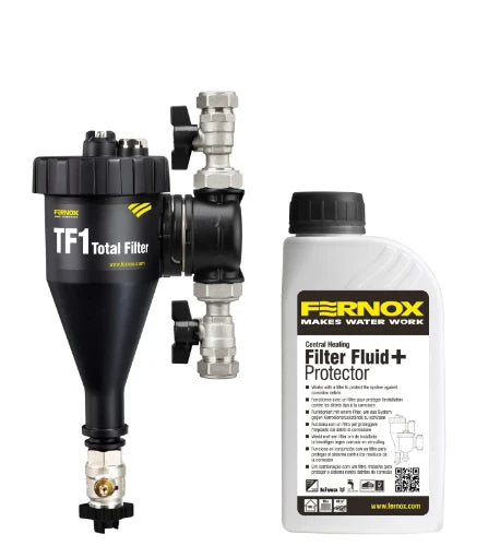 Fernox TF1 séparateur de boue avec aimant 28 x 28 mm - avec filtre fluid 500 ml