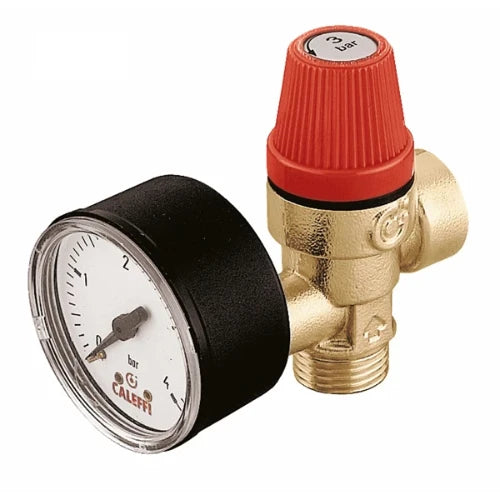 Caleffi 311 groupe de sécurité avec manomètre MF 1/2 x 1/2 - 3 bar