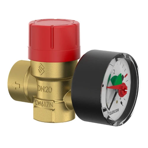 Flamco Prescomano groupe de sécurité avec manomètre FF 3/4 - 3 bar