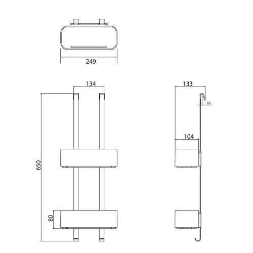 Geesa Frame paniers de douche suspendus blanc/chromé