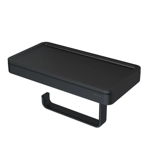 Geesa Frame porte-rouleau avec tablette noir / noir