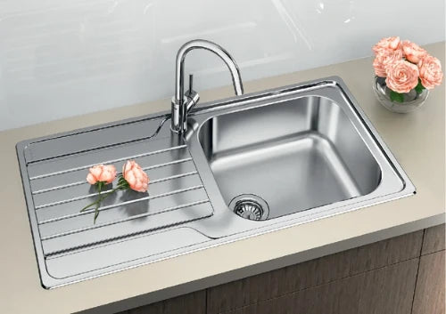 Blanco Dinas évier à encastrer réversible inox incl garniture 18/10 XL 6S 100x50cm