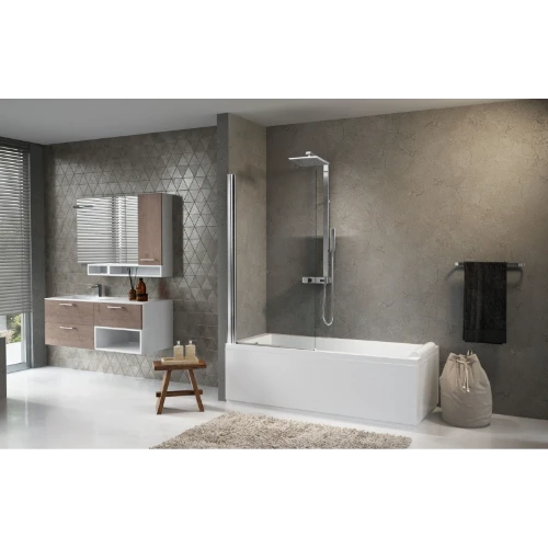 NOVELLINI Aurora 1 badklapwand 1-delig omkeerbaar 6mm B800 H1500mm chroom/helder glas