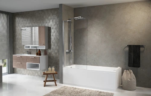 PARE - BAIGNOIRE NOVELLINI AURORA 70 - 150 ! chromé verre de securite transparent réversible