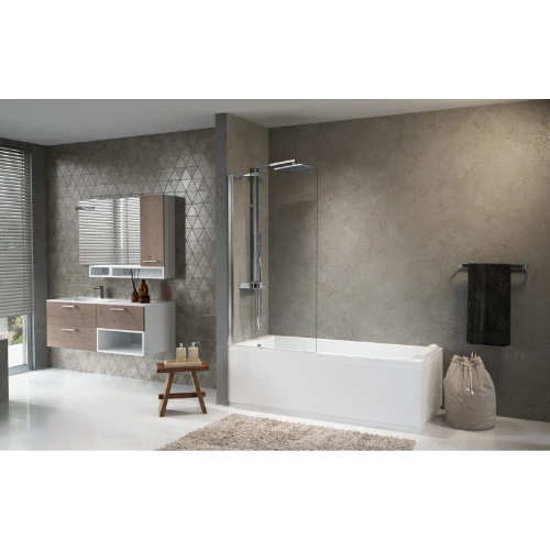 PARE - BAIGNOIRE NOVELLINI AURORA 70 - 150 ! chromé verre de securite transparent réversible