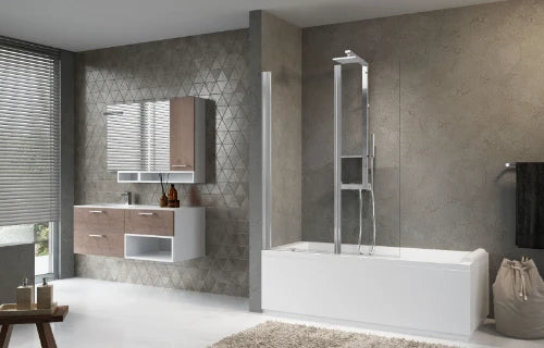 PARE - BAIGNOIRE NOVELLINI AURORA 120 - 150 ! chromé verre de securite vitrage claire réversible