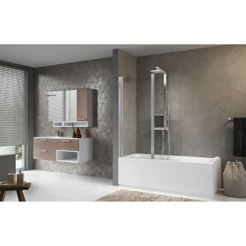 PARE - BAIGNOIRE NOVELLINI AURORA 120 - 150 ! chromé verre de securite vitrage claire réversible