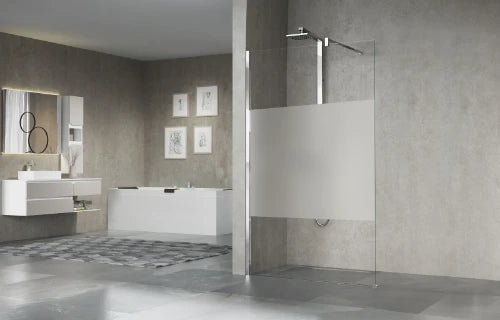 CLOISON FIXE NOVELLINI GIADA 70 - 195 ! chromé mat transparent