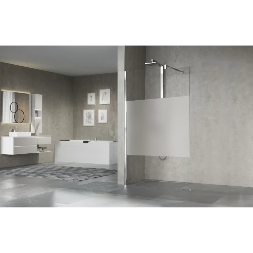 CLOISON FIXE NOVELLINI GIADA 100 - 195 ! chromé transparent