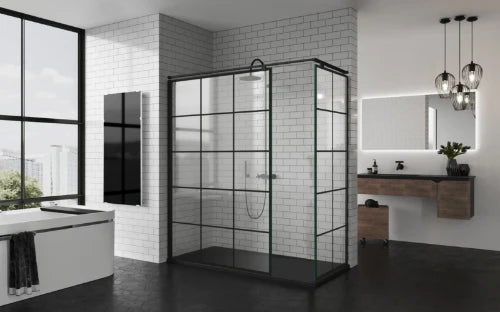 CLOISON FIXE NOVELLINI KUADRA 117 - 200 ! noir mat squares