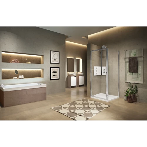 PORTE DE DOUCHE PIVOTANTE NOVELLINI LUNES 2.0 84 - 195 ! matt chromé transparent
