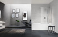 PARE - BAIGNOIRE DRAAIBAAR NOVELLINI YOUNG 2.0 98 - 150 ! chromé mat verre de securite transparent avec support mural