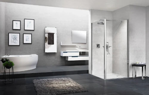 Novellini Young 2 F1B paroi latérale 870 x 2000 mm - chromé mat - transparent