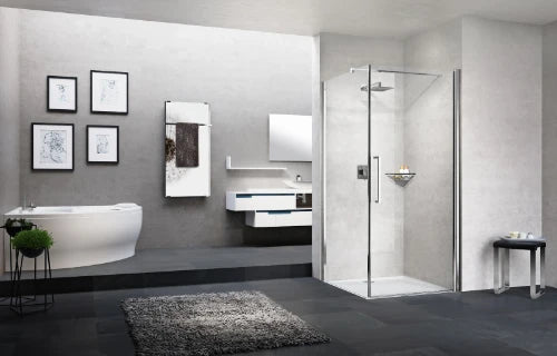 Novellini Young 2 FG paroi latérale 900 x 2000 mm - chromé mat - transparent (réglable 870-890 mm)