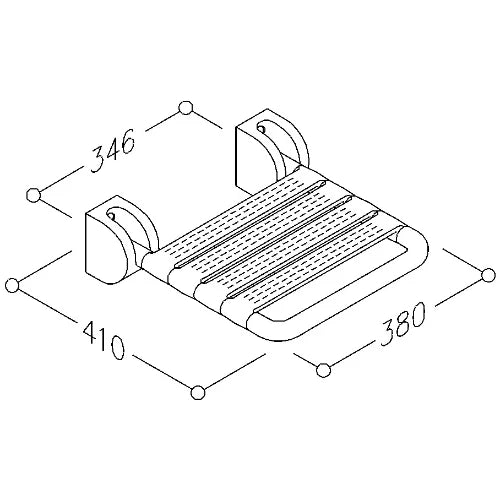 Normbau Nylon Care Siège de douche rabattable NY.841.010, 380 x 410 mm, Blanc 019