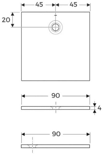 Geberit Olona receveur de douche 900 x 900 mm - blanc mat