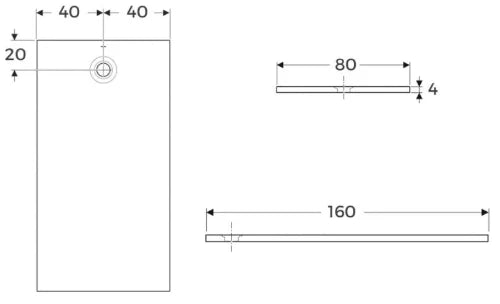 Geberit Olona receveur de douche 1600 x 800 mm - blanc mat