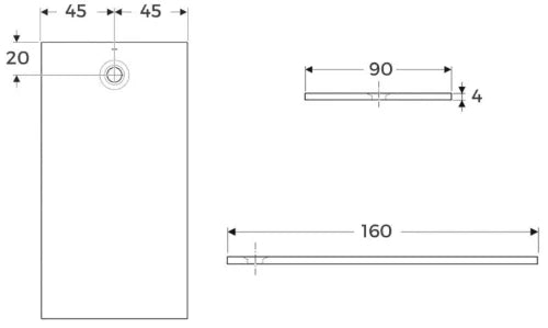 Geberit Olona receveur de douche 1600 x 900 mm - blanc mat