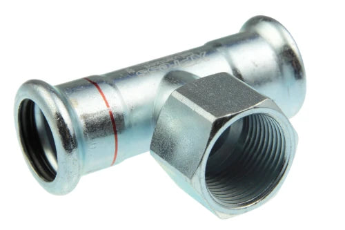 VSH Xpress acier zingué té réduit avec filetage femelle FFF 22 x 1/2 F x 22 mm
