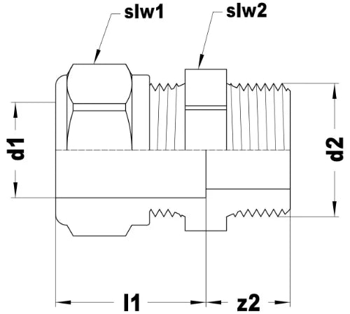 VSH bicône Eau raccord de transition droit MF 10 x 1/2 M